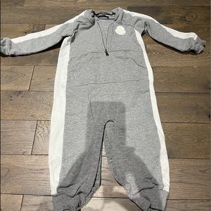 Grey/ White Moncler Long sleeve Onesie